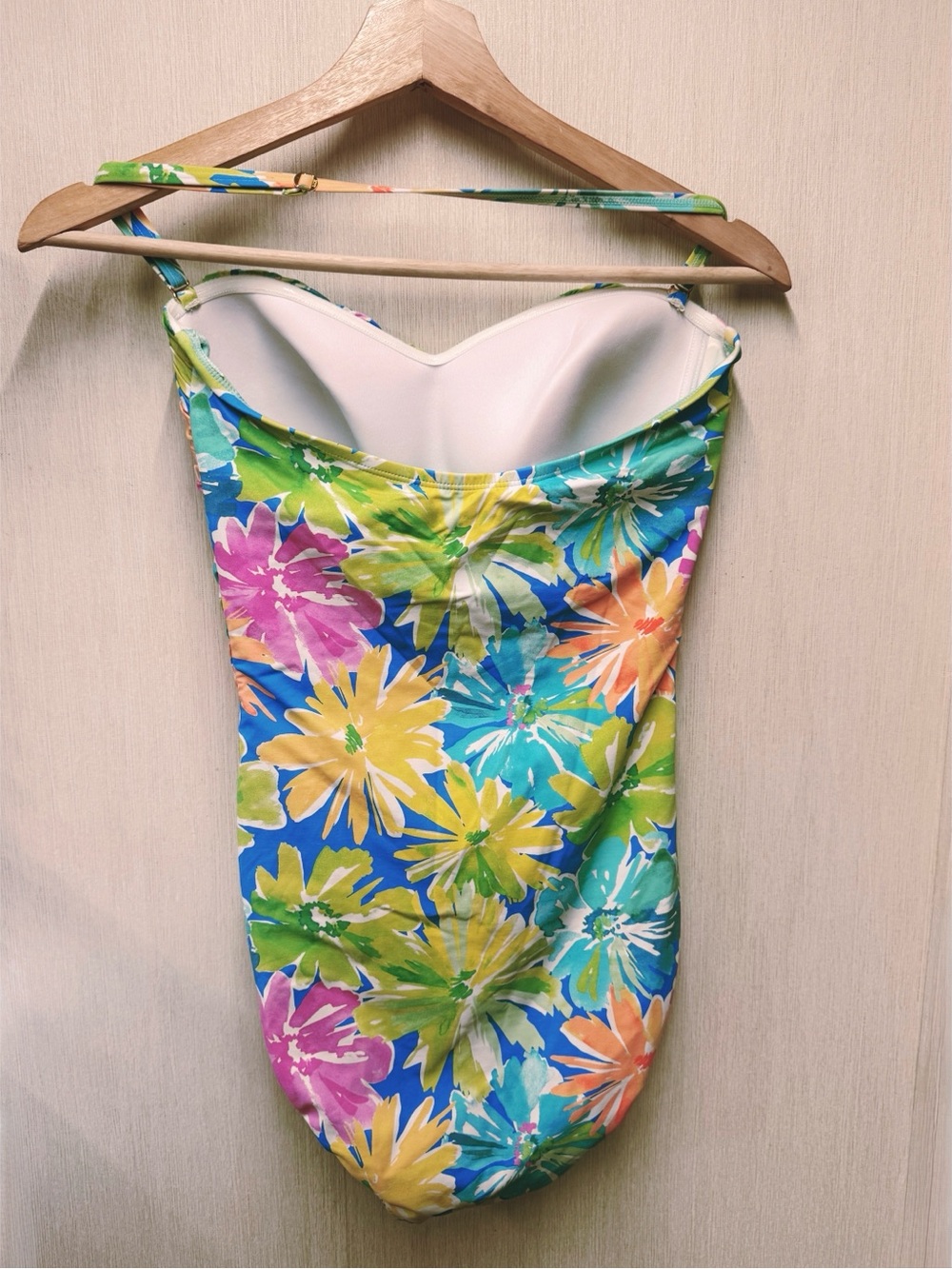 NWT Bleu Rod Beattie Tropical Floral Ruched One Piece Swimsuit, Size 10 - Picture 6 of 11